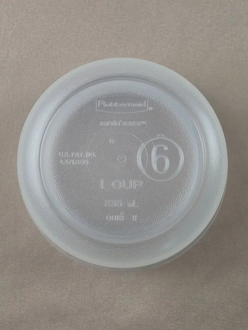 Vintage Rubbermaid 1 Cup #6 Servin Saver Round Food Storage Container With Lid